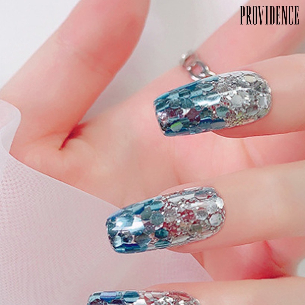 Providence 2Pcs/Set Nail Flakes Mermaid Effect Glitter Blue Sparkly Mix Hexagon Colorful Sequins for Beauty