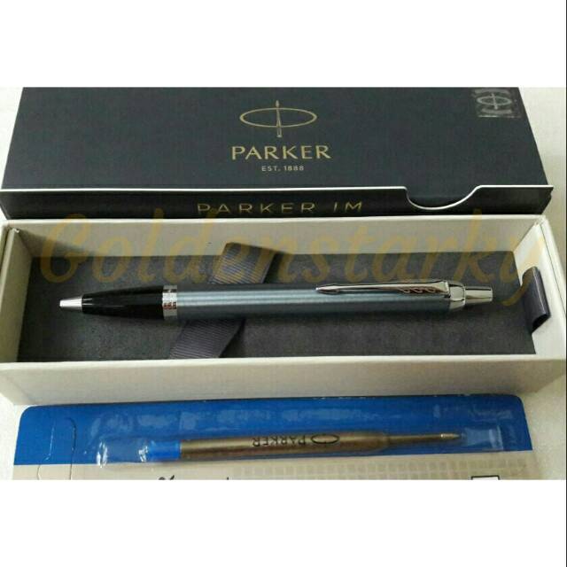 

Paket 1 Klik: 1pcs Parker IM Light Blue Grey CT Ballpoint + 1pcs Refill Ballpoint