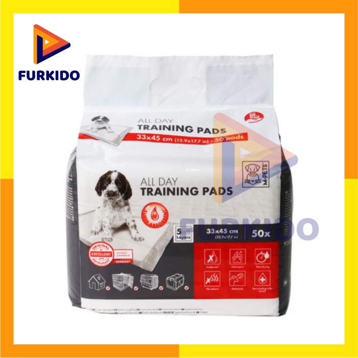 M-pets Puppy All Day Training Pads 33 x 45 cm / Alas Latih Pee 50 Pcs