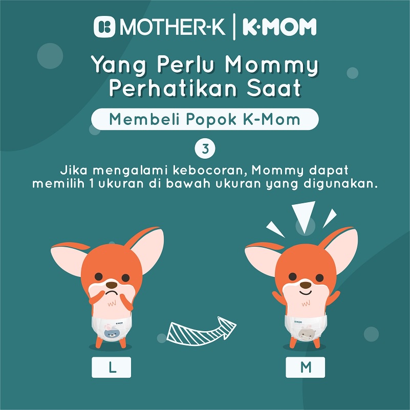 Mother-K K-Mom Dual Story Diaper Medium (M) 60pcs Diapers Tape Popok Perekat Bayi dan Anak WHS