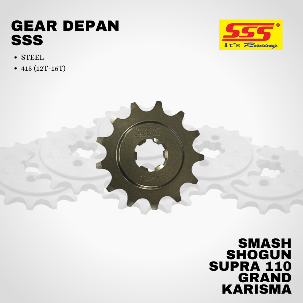 Gear gir Suzuki honda karisma Shogun 125 110 smash Supra grand sss 415 12 13 14 15 16 steel