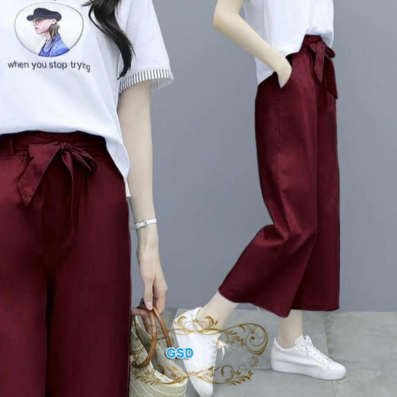● Fashion Ootd Casual  Set Bloues bbtery & Celana Kulot Wanita / Setelan Baju Remaja / Set Vittori ☏