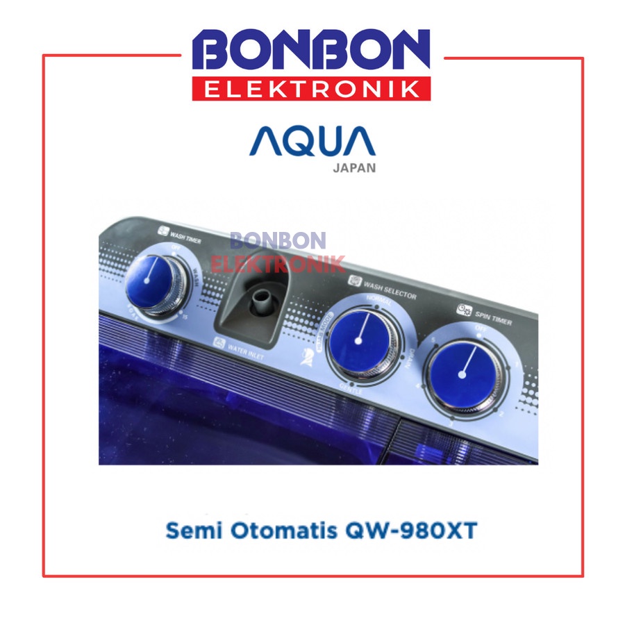 AQUA Mesin Cuci 2 Tabung 9KG QW-980XT / QW 980 XT / QW980XT