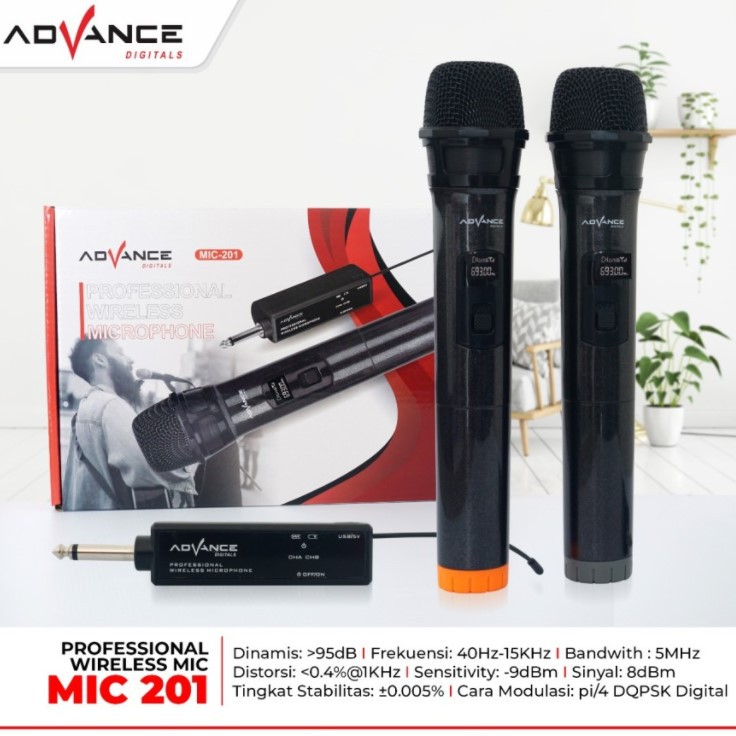 Microphone Double Wireless Advance MIC 201 Profesional Mikrofon