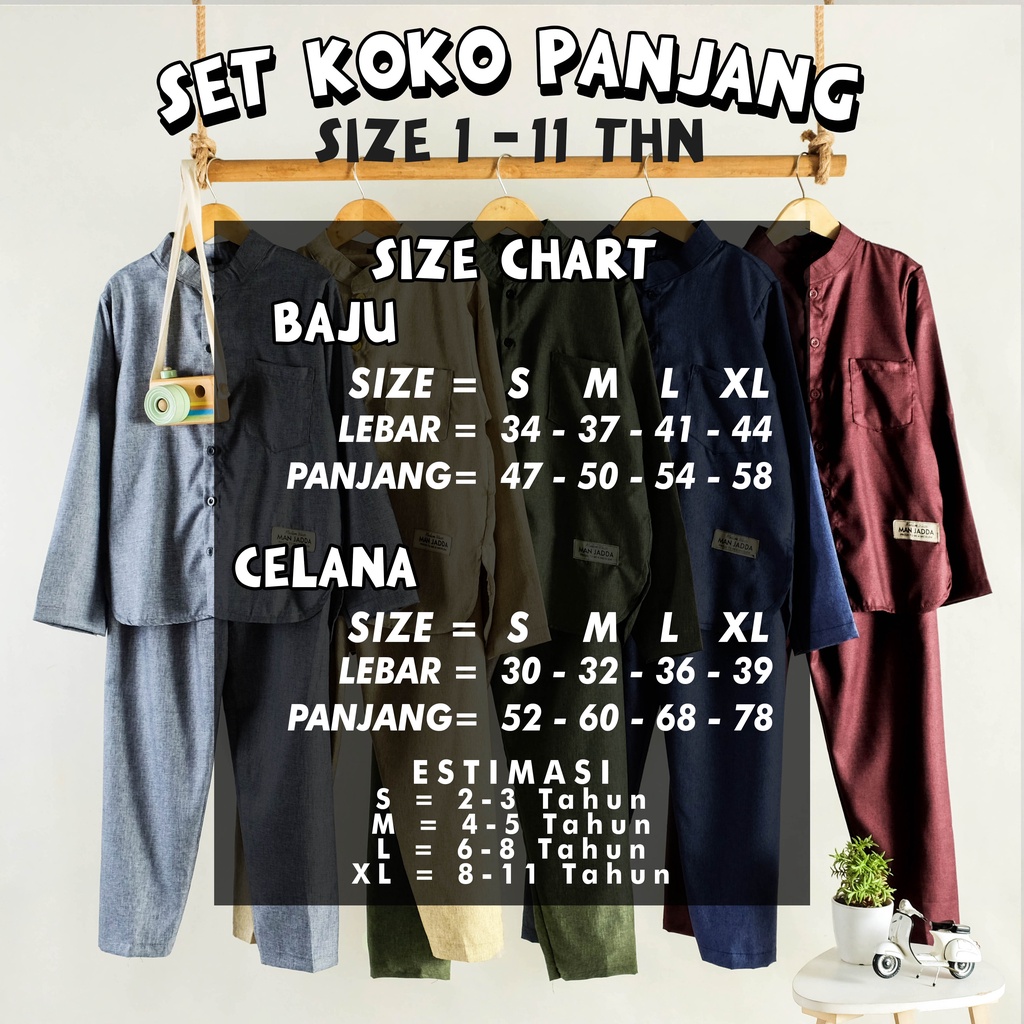 PROMO 11 - 11 SALE - MAN JADDA - Setelan Koko Anak 2-11 Tahun Baju Muslim Anak Stelan Lengan Panjang Kurta Anak Baju Lebaran  Anak 2-11 Tahun Katun Madinah - Setelan Kurta Pakistan Anak - Setelan Gamis Anak Laki Laki