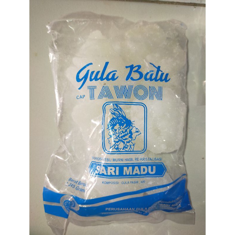 

Gula Batu Putih Tawon Khas Cirebon Kemasan 245 Gram