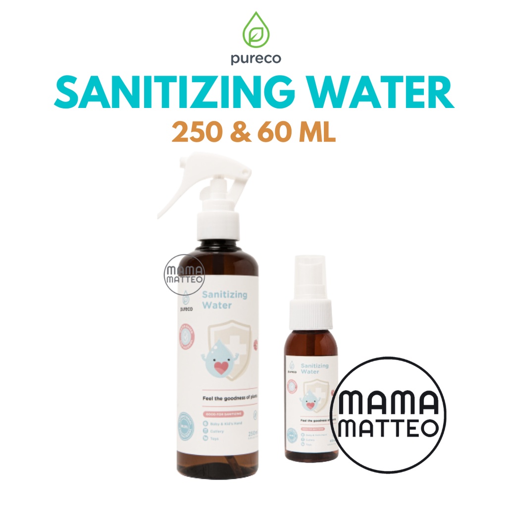 Pureco Sanitizing Water 60ml &amp; 250ml alat makan tangan bayi / pureco air sanitiser