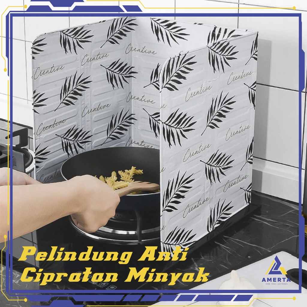 AWOO Pelindung Anti Cipratan Minyak Oil Splash Guard Screens Aluminium Foil Plate Hitam