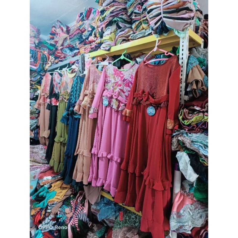 Gamis lesti bahan Ceruty