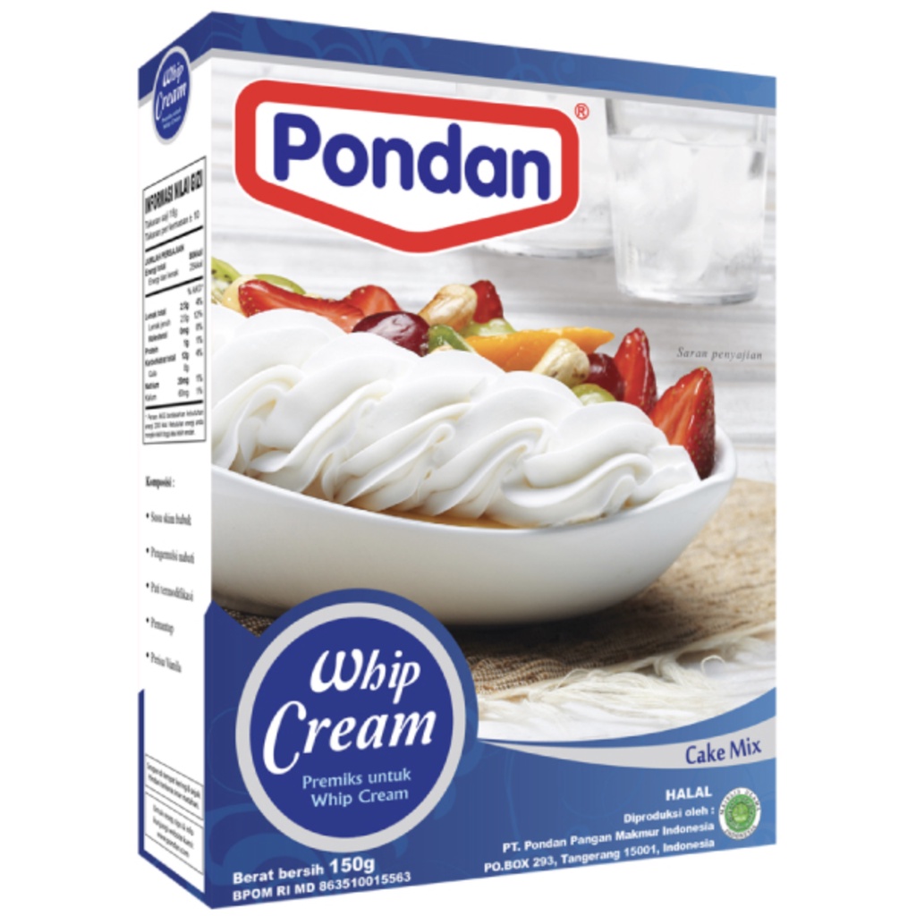 

Pondan Whip Cream 150gr