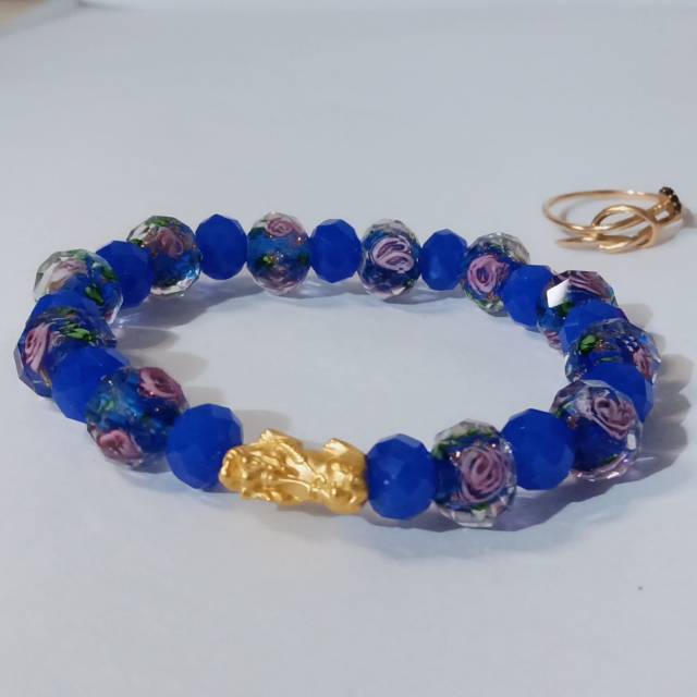 Gelang Emas Baby Dragon / Gelang HongKong 24k Comb. Gelang GlassBead Import