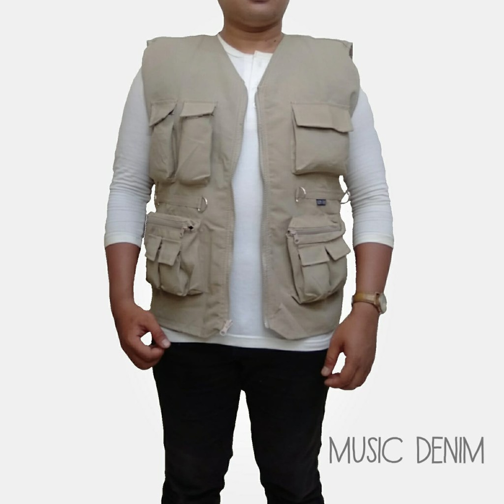 Rompi Motor Vest Canvas Modis Original Music Denim Terbaru Terlaris