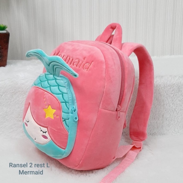 Toysopedia Backpack Tas Ransel Mermaid size L/Tas Anak Tk SD/Tas Mermaid/Kado Tas Anak