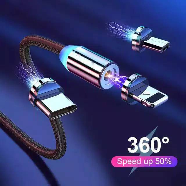 Kabel Data Magnet Fast Charging Usb Type Micro Lightning Type C 3in1 Charger Magnetic Cable Shopee Indonesia
