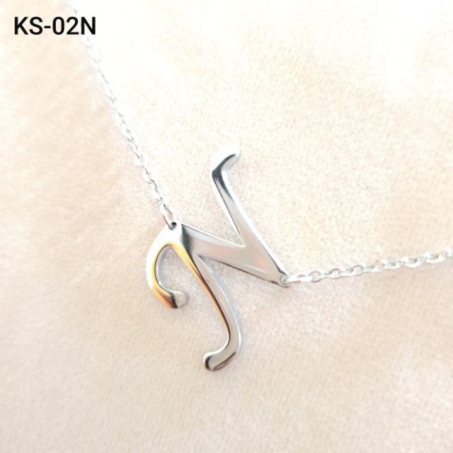 Kalung inisial huruf A-Z Titanium anti karat/kalung alfabet wanita/kalung wanita titanium