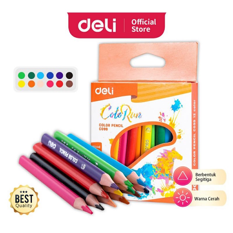 

Deli Pensil Warna 12 Warna bahan tanpa kayu EC09900
