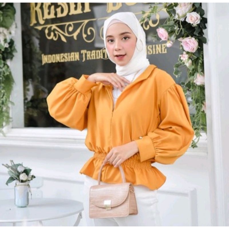 LUN BLOUSE LENGAN BALON ATASAN WANITA BAJU WANITA DEWASA MURAH ELEGAN