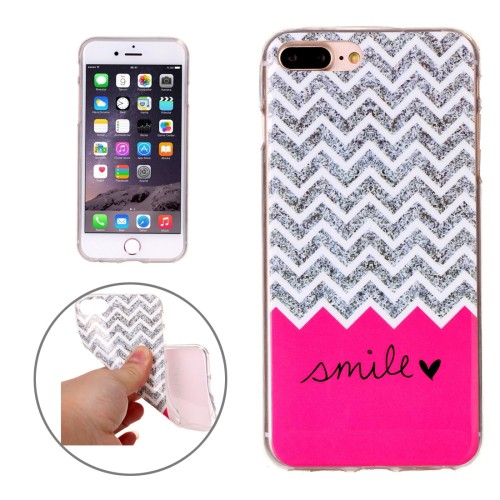 SOFT MOTIF JELLYCASE IPHONE 7 PLUS BLINK SILVER WAVE