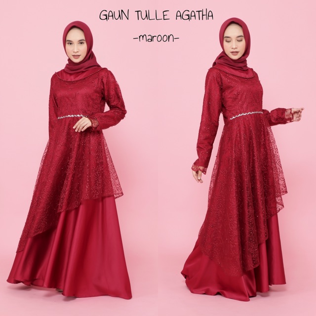 GAUN TULLE AGATHA / GAUN HIJAB KONDANGAN