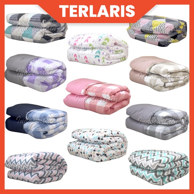 SARAE OFFICIAL - Bedcover Polos combine Sprei 90x200 160x200 180x200 200x200 Terlaris homemade