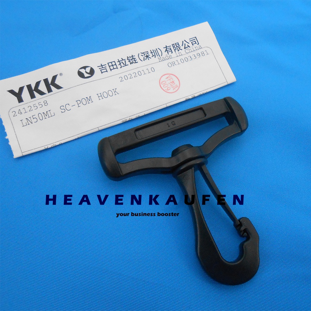 Kait Pengait Hook YKK 5 cm Warna Hitam MAterial Poly Acetal POM Kuat Bagus High Quality