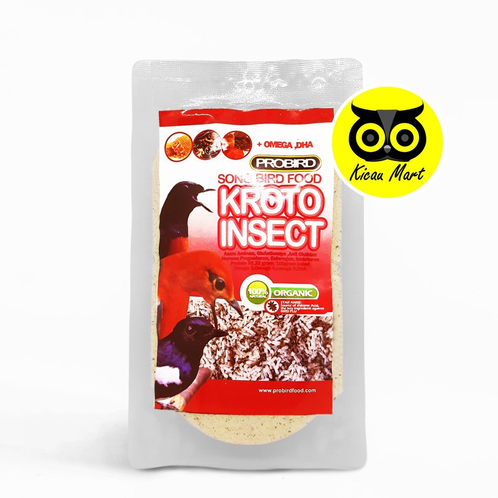 PAKAN MAKANAN BURUNG MURAI KACER PLECI CUCAK VOER KERING HALUS TEPUNG KROTO INSECT PROBIRD PKRITSR