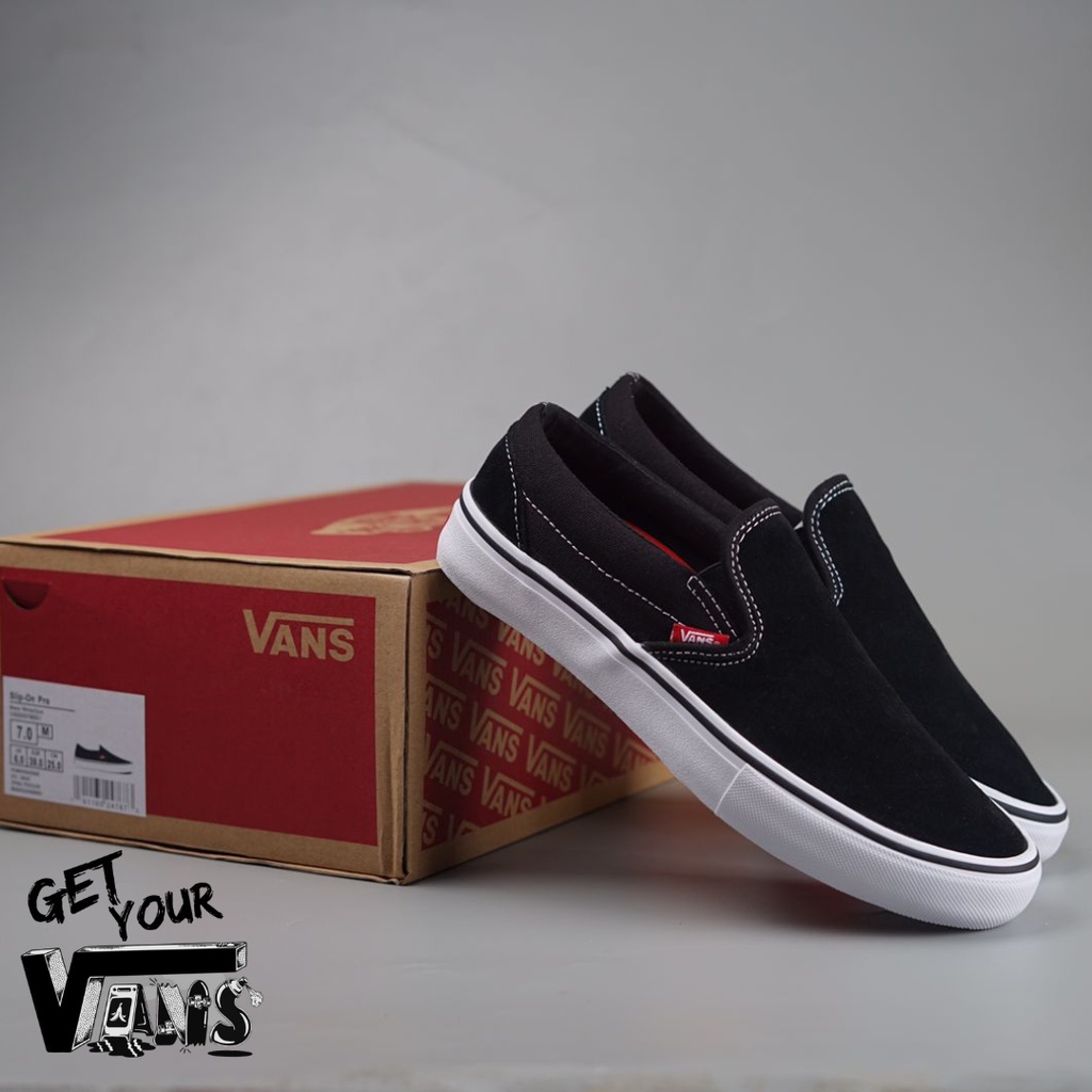 vans slip-On Pro Black white Ss20 Popcush Original 100%