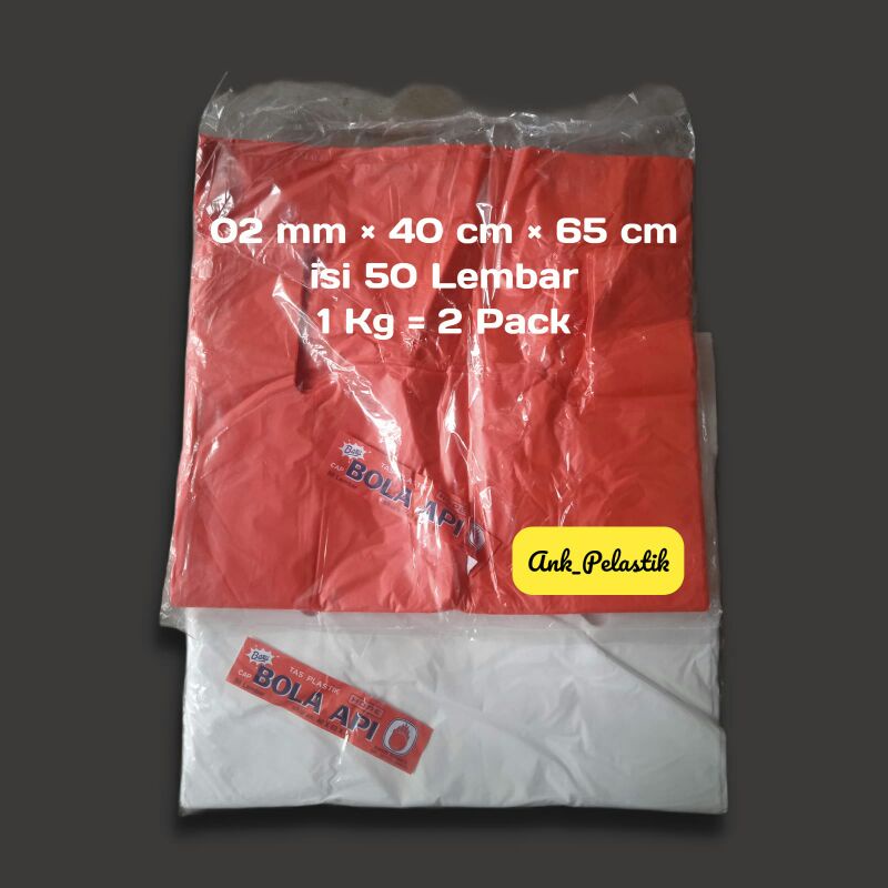 Kresek Besar 02mm×40cm×65cm Kresek Laundry Plastik Laundry Kresek Cap Bola Api Tas Kresek Jumbo Kres