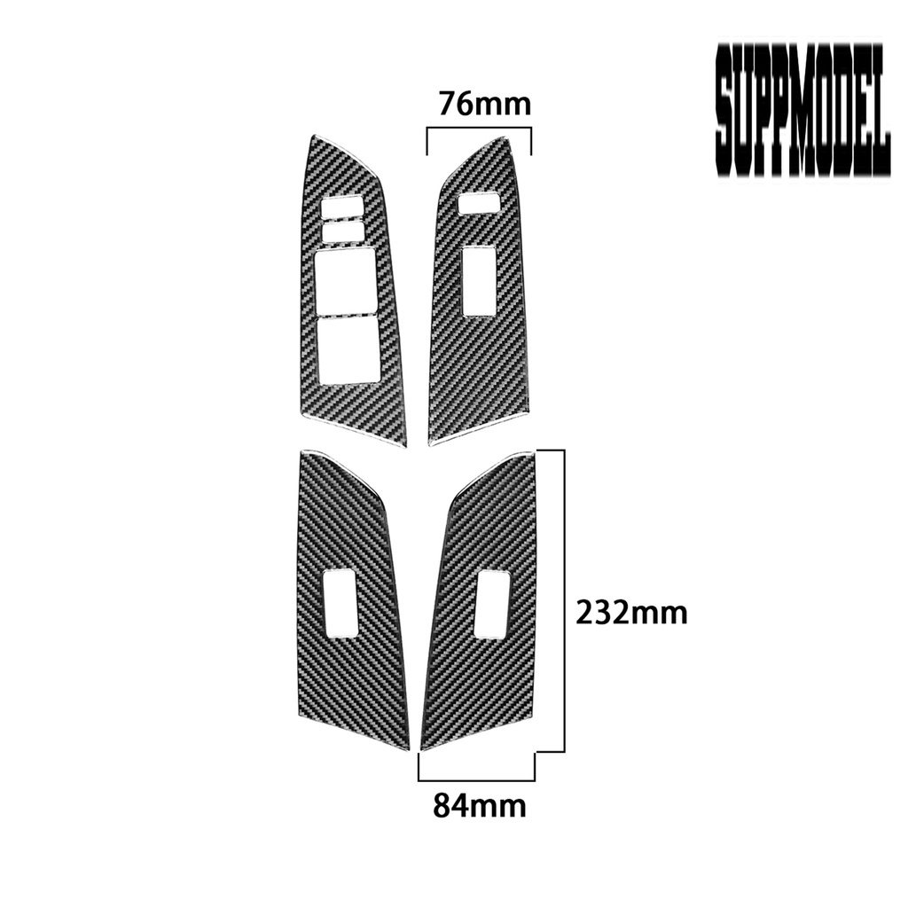 Suppmodelx 4Pcs / Set Sticker Dekorasi Panel Switch Jendela Mobil Toyota Tundra 2014-2018 Bahan Serat Karbon Kuat