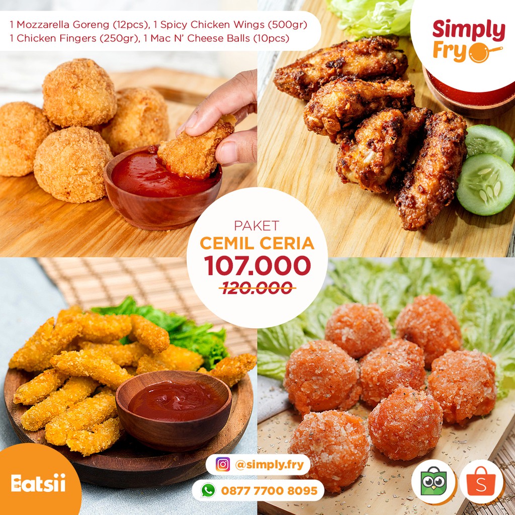 

Paket Cemil Ceria (Mozreng, Wings, Mac Cheese, Fingers) / Frozen Food
