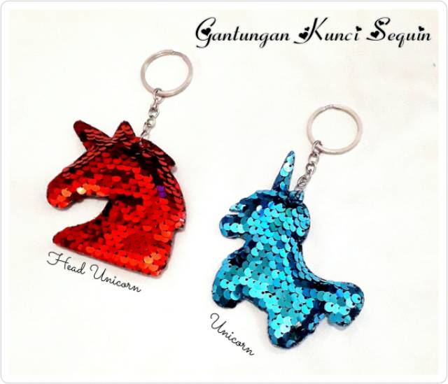 Gantungan kunci sequin glitter