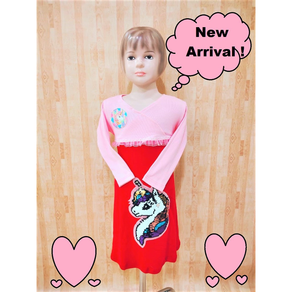 Gamis Hanbok Unicorn Usap Murah/Baju Muslim Anak Perempuan Unicorn/Pakaian Muslim Anak Usap Kuda Pon