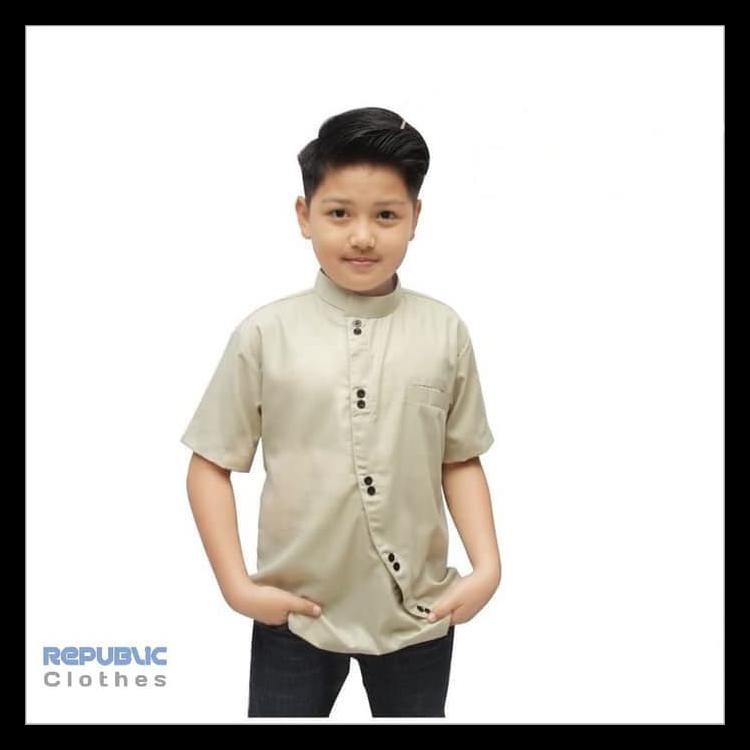 Promo Murah Baju Koko Anak Lengan Pendek Toboyo Krem