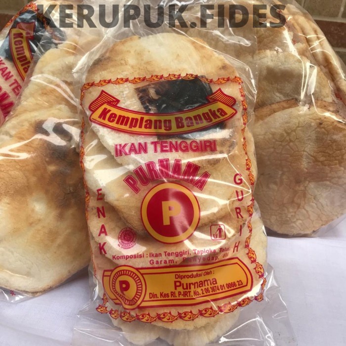 

MURAH Kerupuk Kemplang Bangka Merk Purnama - Isi 5 Pcs Pedas Gurih Enak