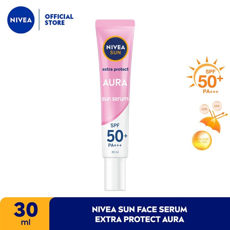 Nivea Sun Face Serum SPF50 PA+++ 30ml - Instant Aura (Pink) / Sunscreen Nivea / Sunscreen wajah