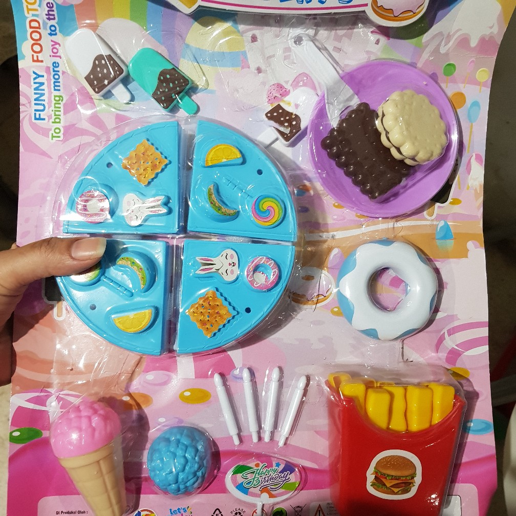 Lf 51big Tray Fast Food / Mainan Makanan Siap Saji Steak Potong Kentang Goreng Dll