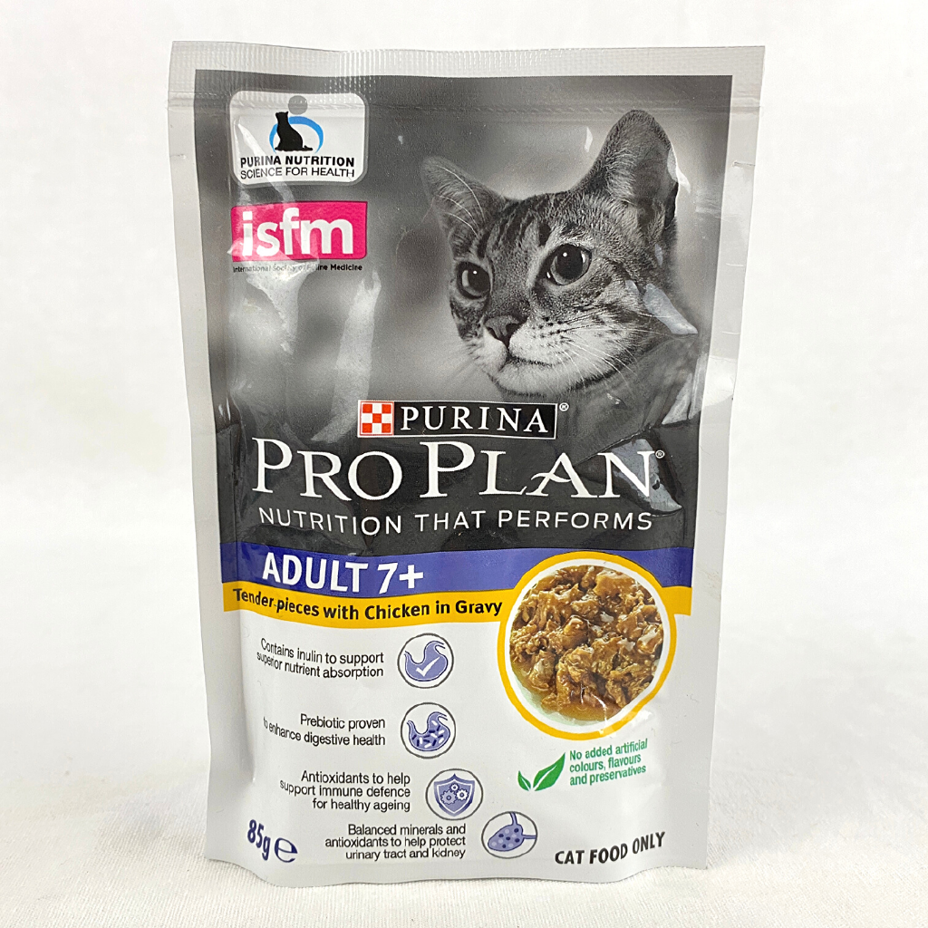 

PROPLAN Makanan Kucing POUCH Senior 7+ Cat Chicken Gravy 85g