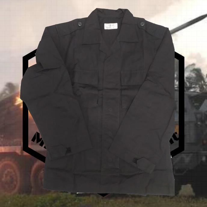 Fashion Pria-Stok Terbaik- Baju Pdl Hitam Jatah Brimob Ori 744D0S5