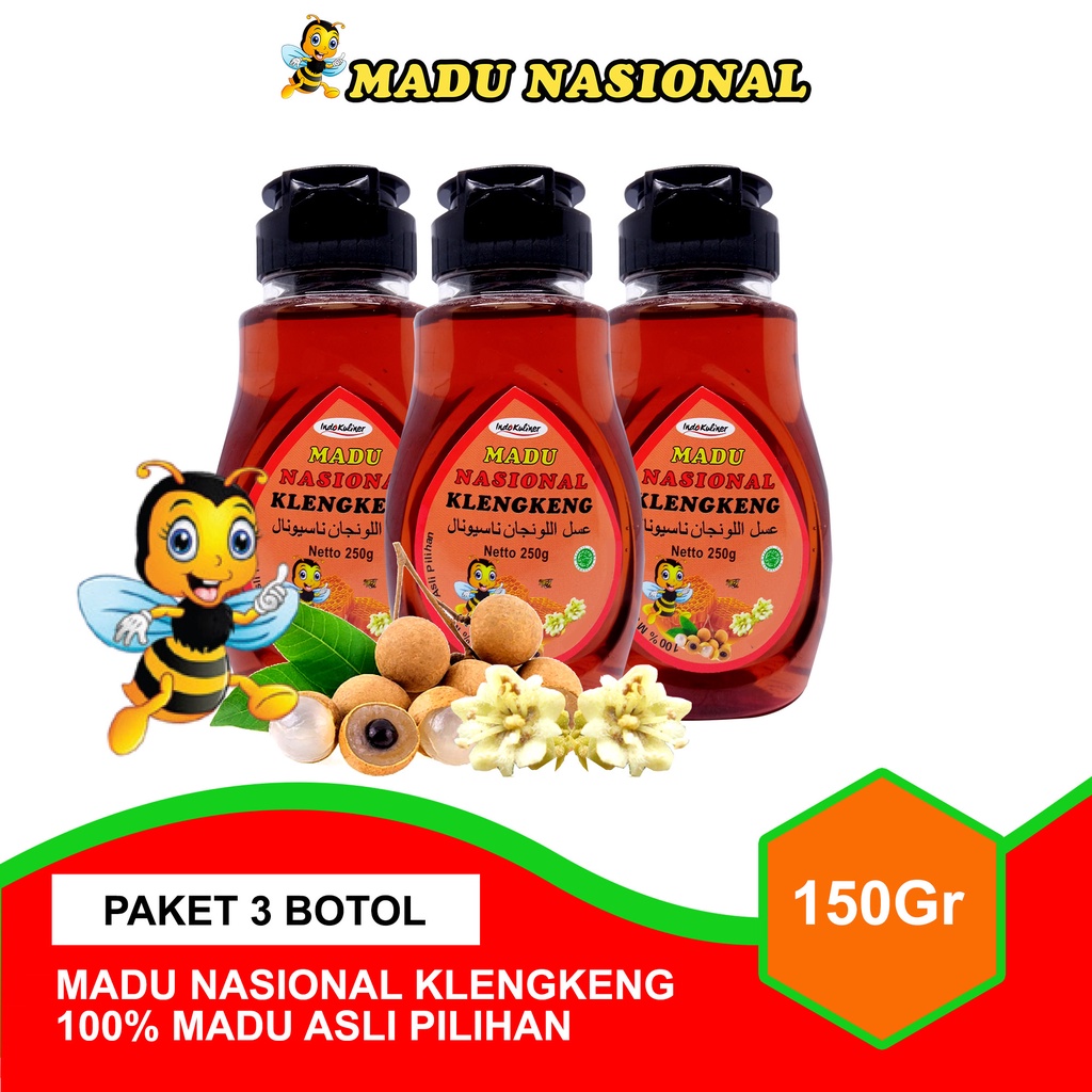 

Madu Nasional Klengkeng Kelengkeng 150gr 3 Botol