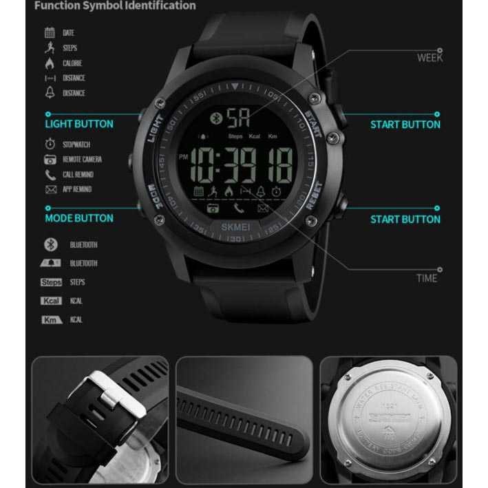 SKMEI Jam Tangan Olahraga Smartwatch Bluetooth JT 65 Jam Tangan Waterproof Terbaru Unik Multifungsi