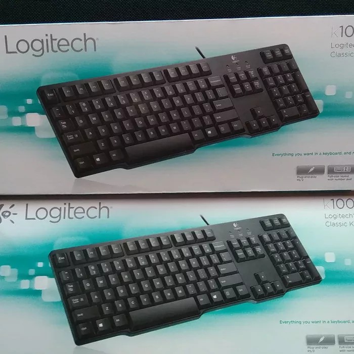 Keyboard Logitech ps2 k100 garansi resmi Logitech