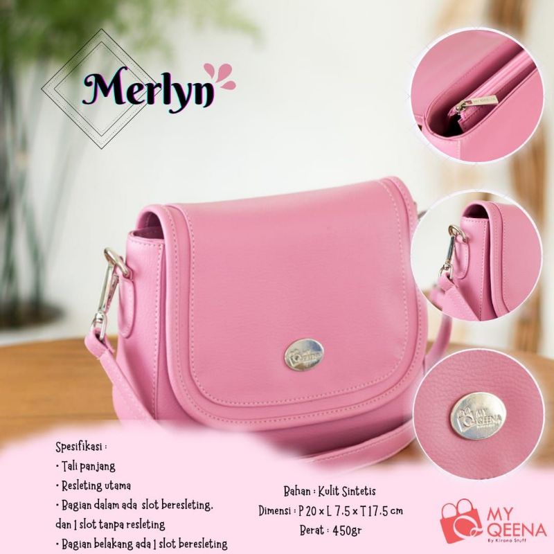 Merlyn Tas Wanita Selempang Murah My Qeena Kekinian Original Ransel Kerja Kecil Pesta Kondangan Kuli