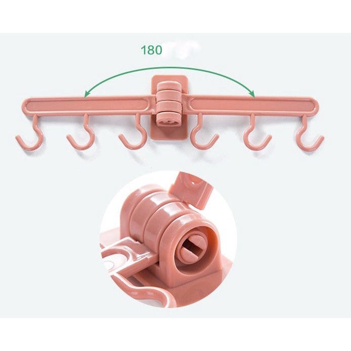 Hanger Gantungan Cantolan Sendok Gunting Hook Multifungsi Putar Tempel 6kail