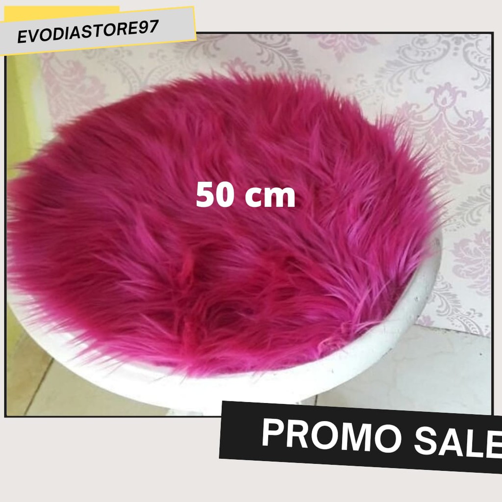 karpet bulu korea bulat bundar   alas bulu bundar lembut  taplak meja bulat bundar  russian fur