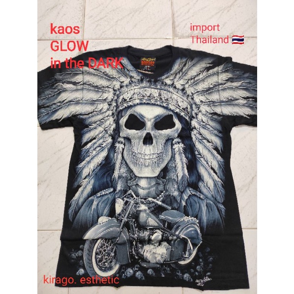 KAOS GLOW IN THE DARK ROCKCHANG BAJU GLOW IN THE DARK KAOS IMPORT THAILAND KAOS MADE IN THAILAND