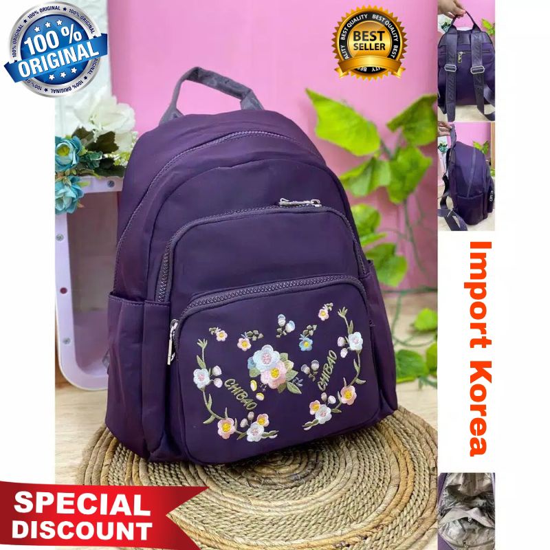 ORIGINAL Tas Ransel Chibao Wanita IMPORT KOREA Elegan Design Tebal Anti Air Best Seller Terbaru