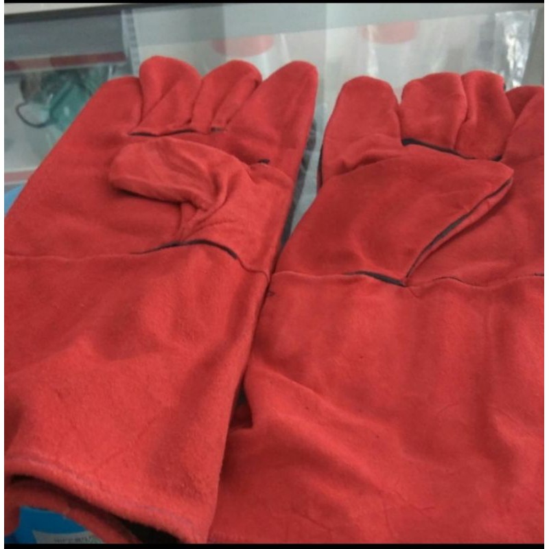 sarung tangan las merah
