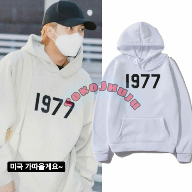 Jaket Hoodie Jumper BTS RM Kim Namjoon style 1977 airport fashion style