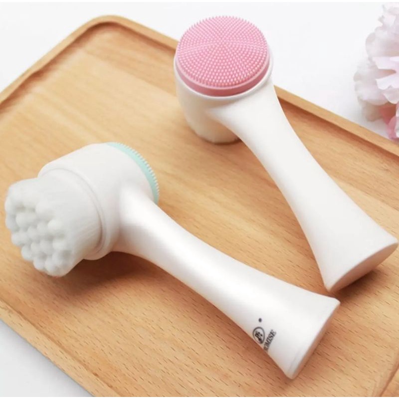 ALAT CUCI MUKA SILIKON BRUSH PEMBERSIH MUKA 3D SIKAT PIJAT 2 SISI