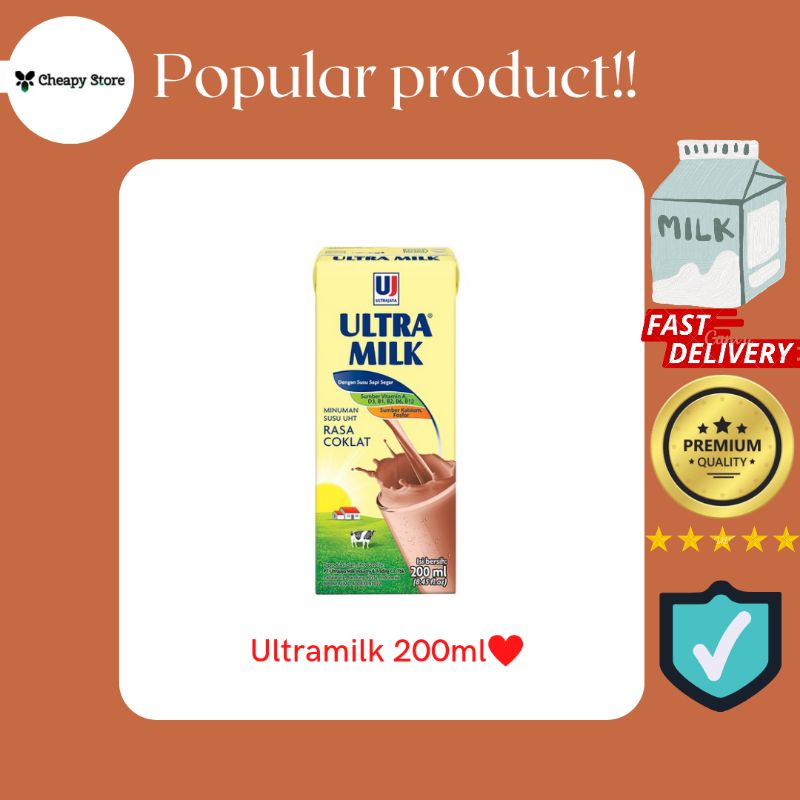 

Susu ultra milk UHT 200ml [Gosend Palembang]